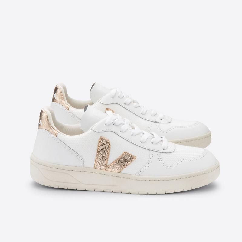 Zapatillas Veja Mujer España - V-10 Tenis Blancas ES3626241